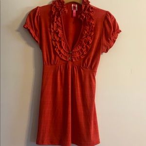 Deep coral blouse from boutique